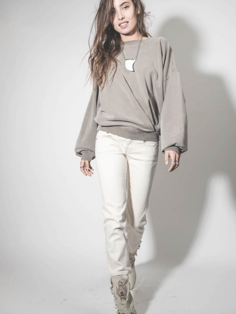 R13 Boy Straight Straight-Leg Jeans In Bale White